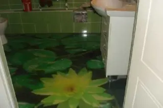 Фото для Устройство наливного пола в ванной комнате